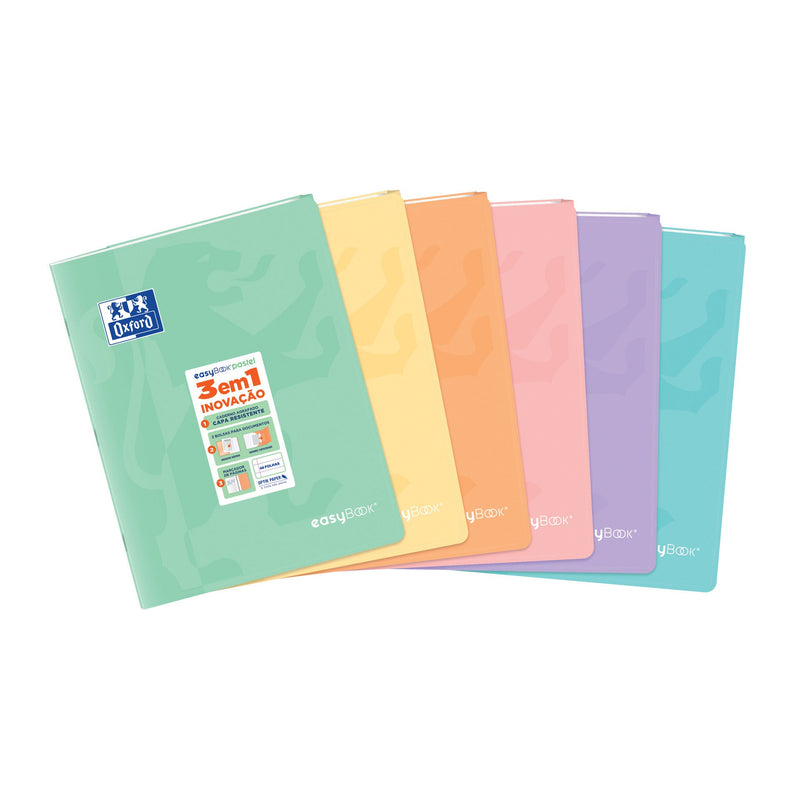 Caderno Agrafado A5 Pautado Easybook Pastel Oxford