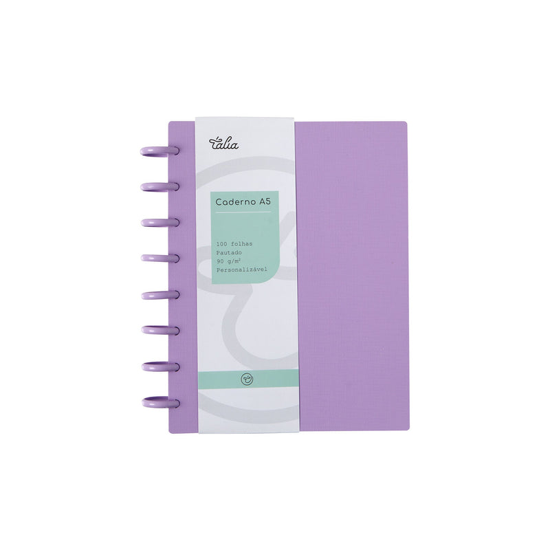 Caderno Smart A5 Pautado 100 folhas Lavanda Talia