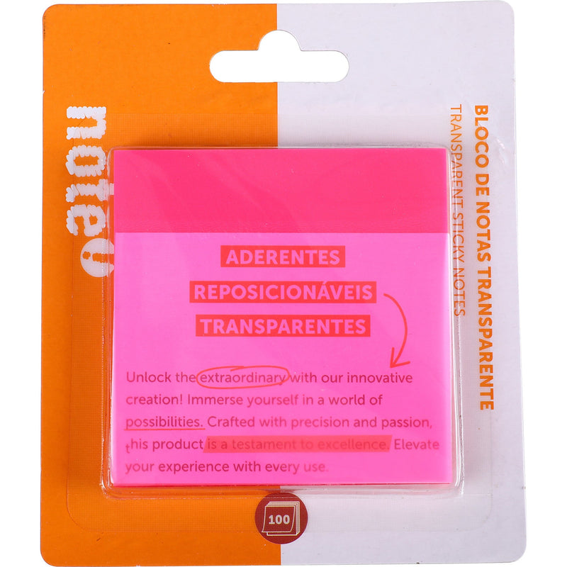 Bloco Notas Aderentes 75*75Mm Transparente Note!