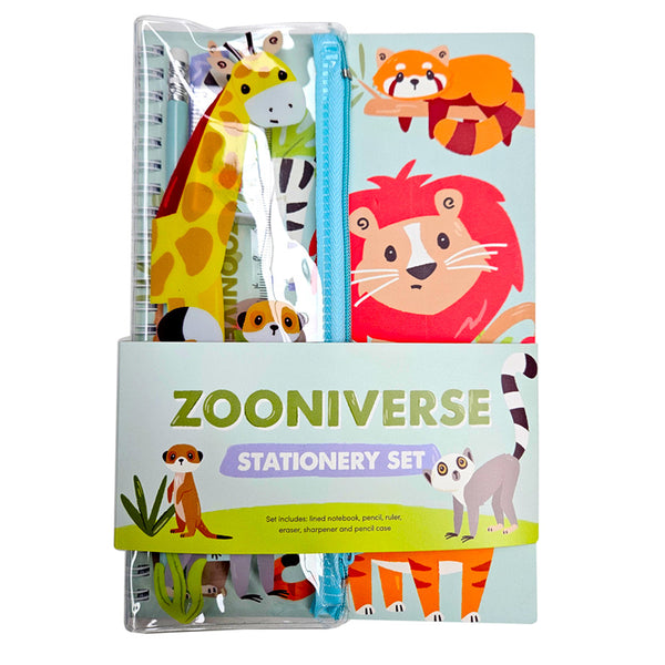 Conjunto Caderno+Kit Papelaria - Zooniverse